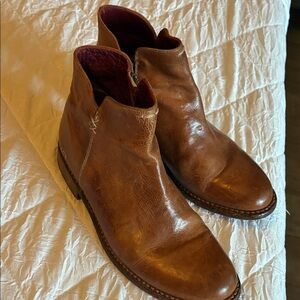 Bed Stu Brown Leather Ankle Boots
